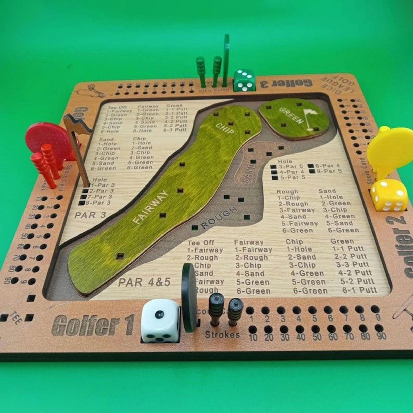 Party Games Console - Golf-Würfelspiel aus Holz, herausforderndes Golfspielzeug, Partyspiele