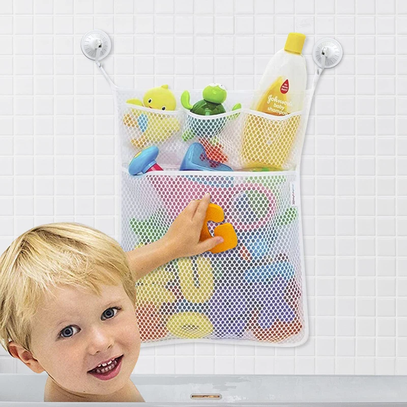 Party Games Baby Shower - Babyparty-Badespielzeug, weißes Baby- und Kinderspielzeug, Aufbewahrungsnetz