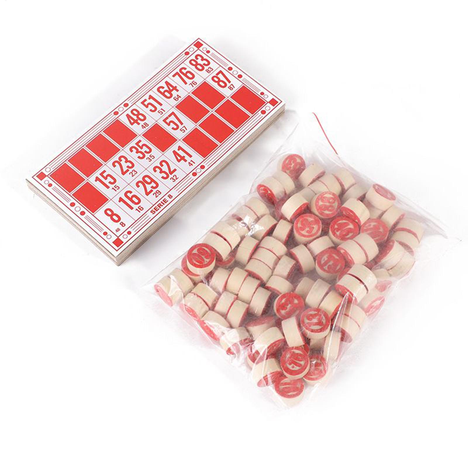 Party Games For Large Groups - Bingo-Set, Vintage-Stil, interaktives Holzspielzeug, großes Druckkarten-Match,