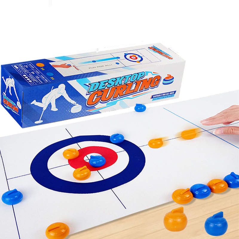 Party Games For 5 Year Olds Indoors - 1 Set Faltbares Mini-Curling-Tischspiel Spaßiges Indoor-Sportspielzeug
