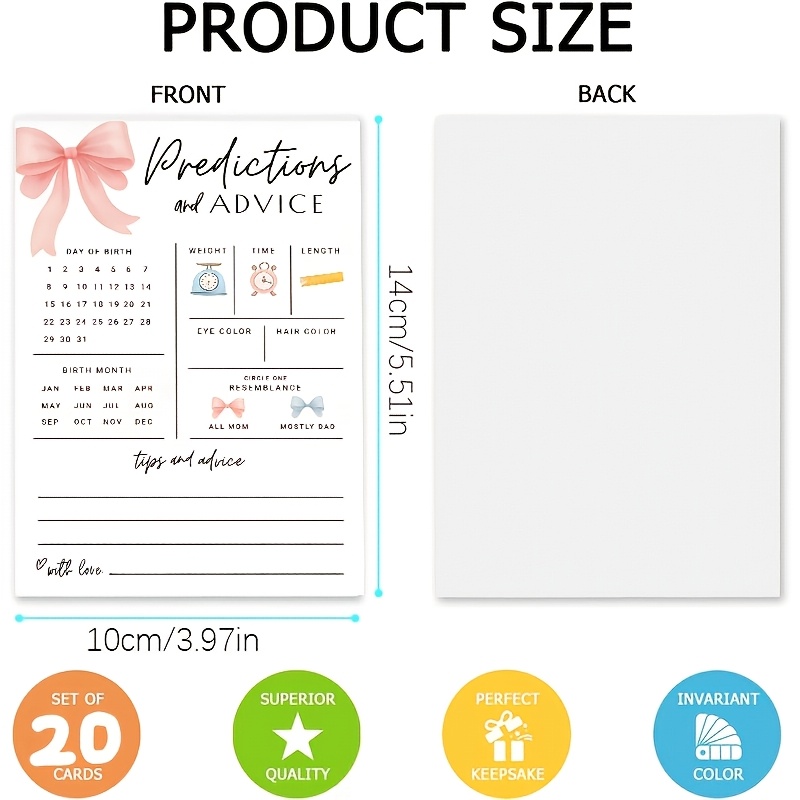 20 Stück Baby-Vorhersage- und  – Party Games Baby Shower Bewertung und Preis